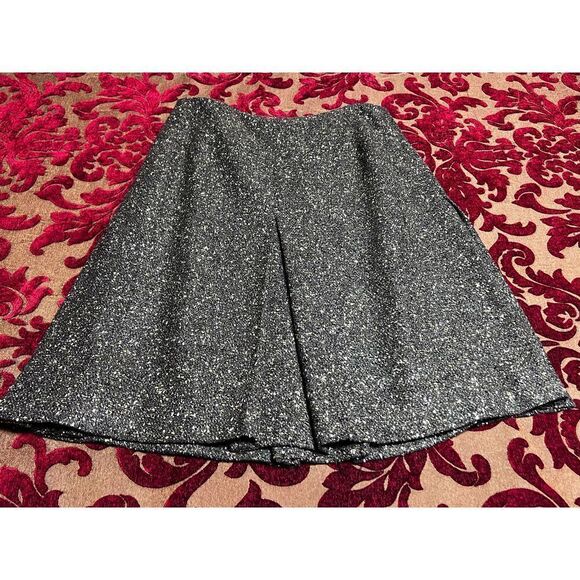 Per Se Green Print Tweed Wool A Line Skirt Size 4 - Picture 1 of 4